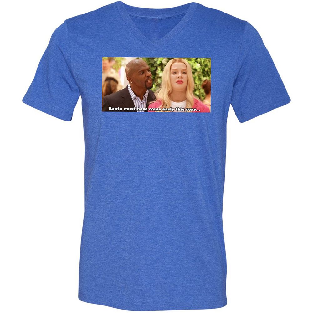 Unisex V-Neck T-Shirt - TX6GL533 - Heather True Royal - 14