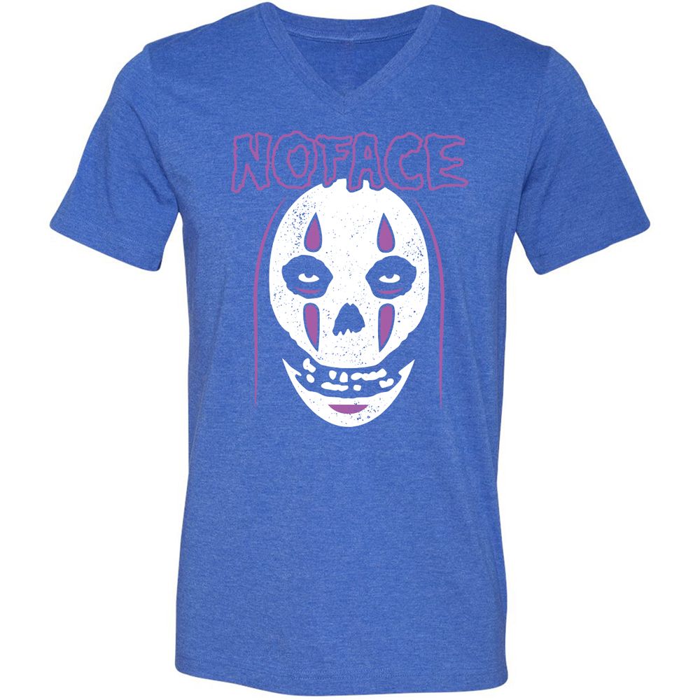 Unisex V-Neck T-Shirt - F66MU6YC - Heather True Royal - 14