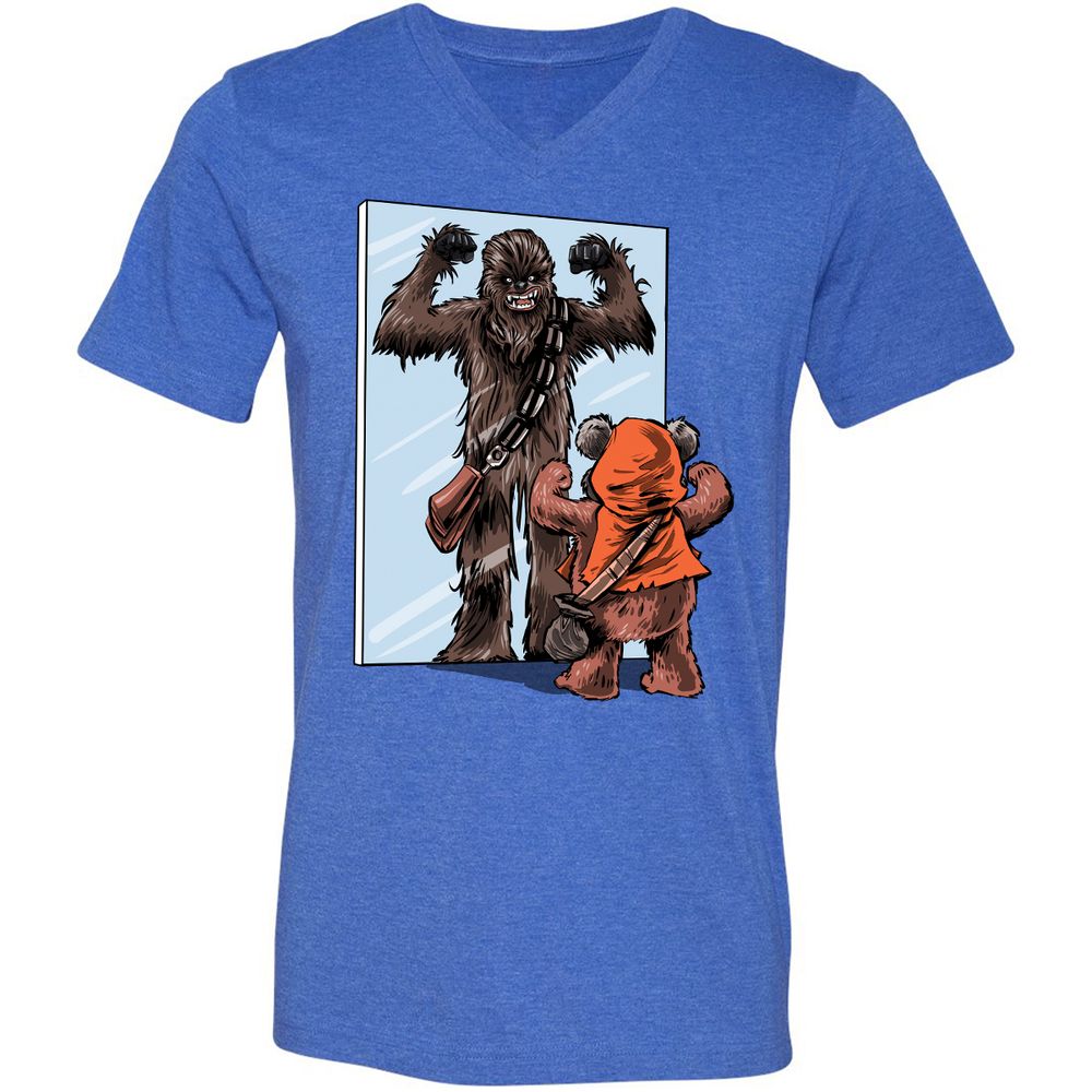 Unisex V-Neck T-Shirt - BF7ZJ424 - Heather True Royal - 14