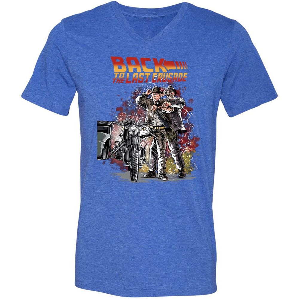 Unisex V-Neck T-Shirt - 7P1R84R6 - Heather True Royal - 14