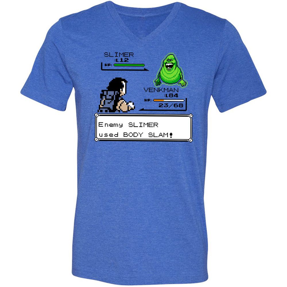 Unisex V-Neck T-Shirt - FZ83FH6R - Heather True Royal - 14