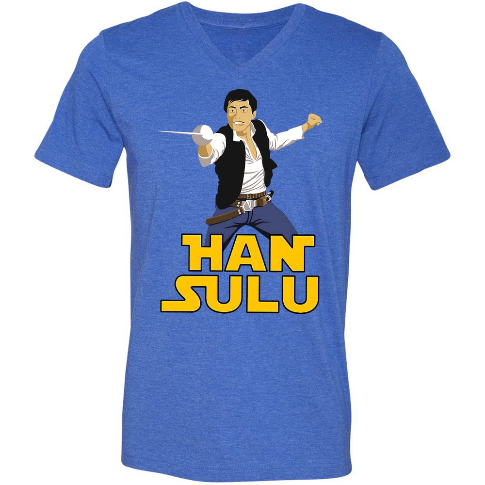 Unisex V-Neck T-Shirt - RSD75WNW - Heather True Royal - 14