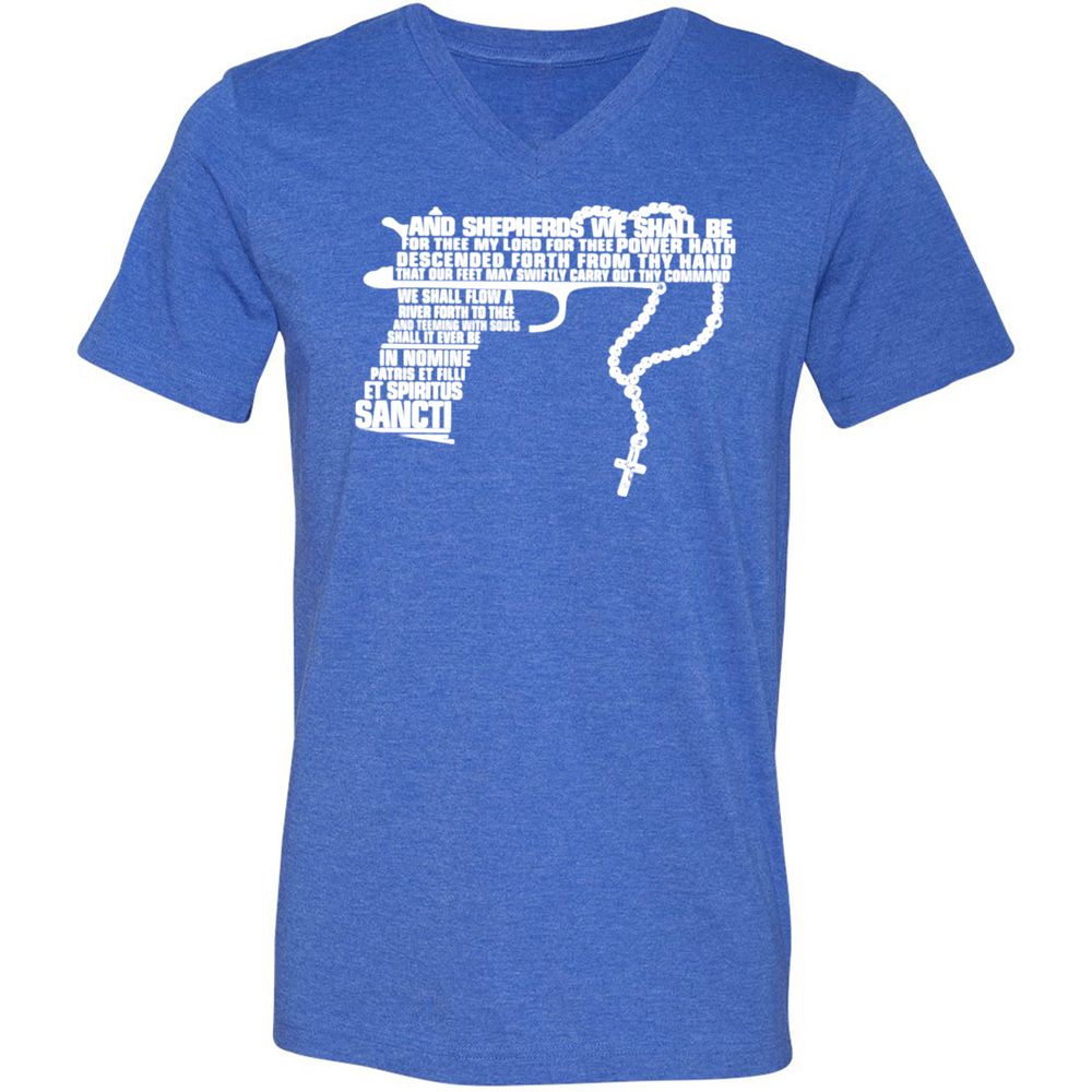 Unisex V-Neck T-Shirt - 41C1GSBZ - Heather True Royal - 14