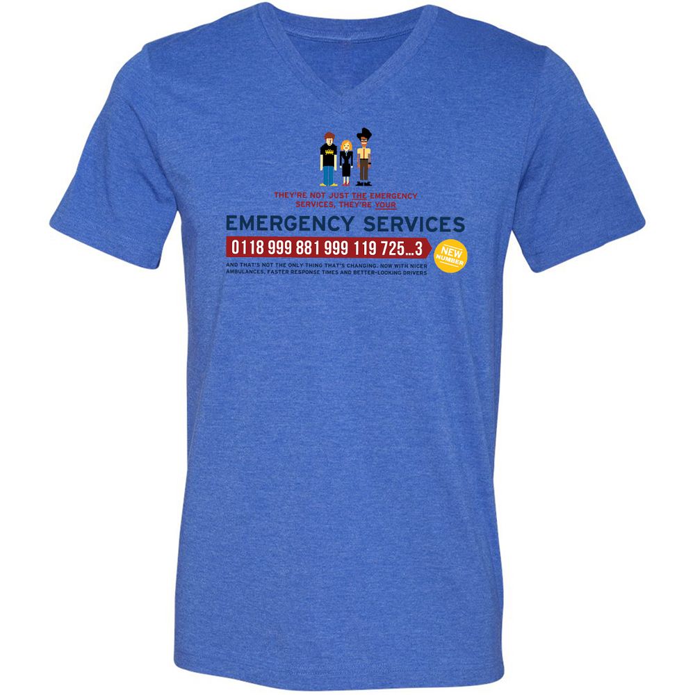 Unisex V-Neck T-Shirt - HCY3WCCL - Heather True Royal - 14