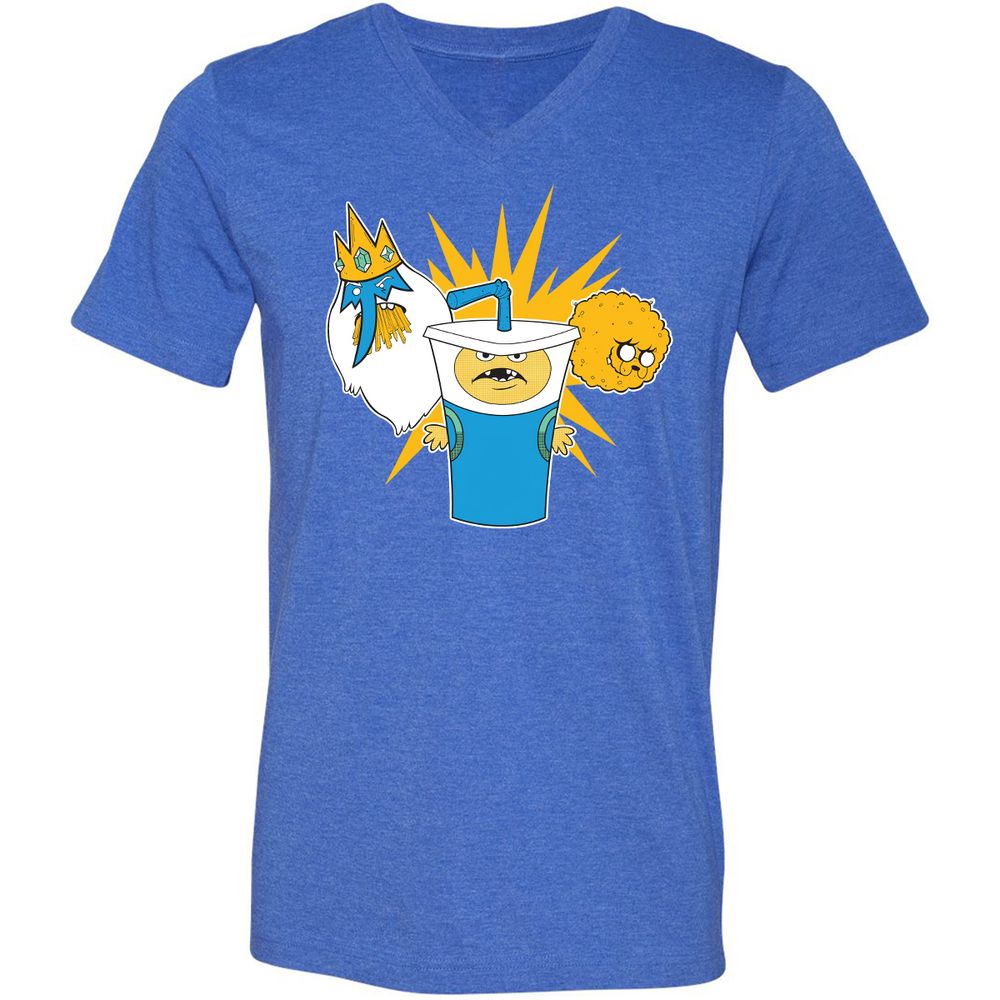 Unisex V-Neck T-Shirt - 2EDM1DWG - Heather True Royal - 14