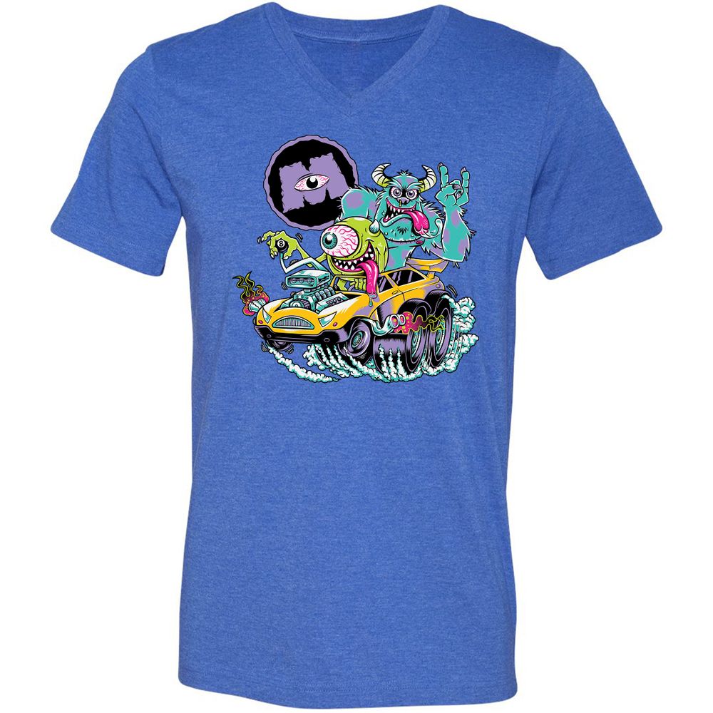 Unisex V-Neck T-Shirt - 3Q33CLQ4 - Heather True Royal - 14