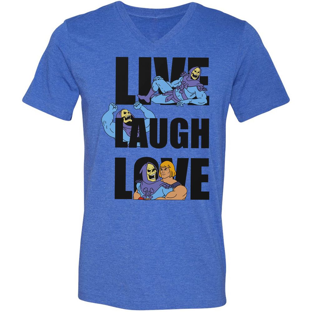 Unisex V-Neck T-Shirt - ARE6JFSF - Heather True Royal - 14