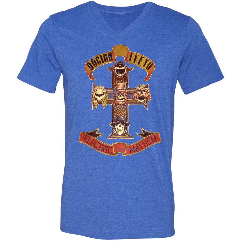 Unisex V-Neck T-Shirt - JWT9K94P - Heather True Royal - 14