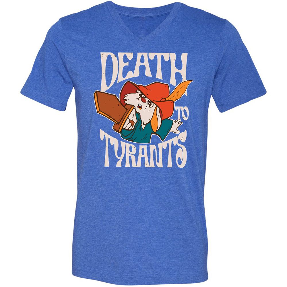 Unisex V-Neck T-Shirt - HLSQTFQ3 - Heather True Royal - 14