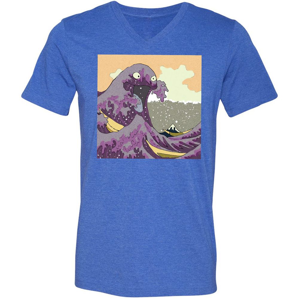 Unisex V-Neck T-Shirt - 9ERJ51Z8 - Heather True Royal - 14