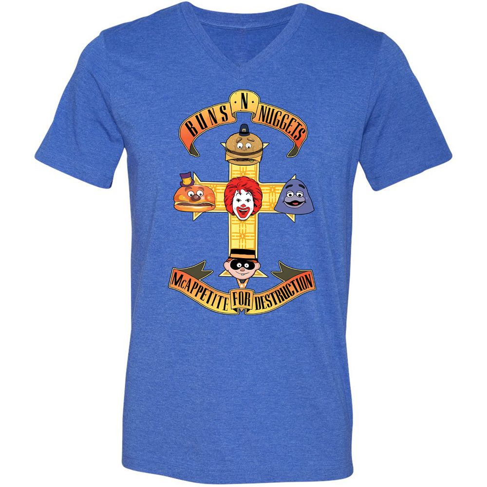 Unisex V-Neck T-Shirt - V2AB6LV9 - Heather True Royal - 14