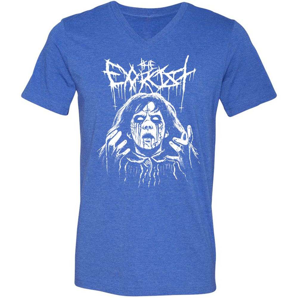 Unisex V-Neck T-Shirt - C7V4C87F - Heather True Royal - 14