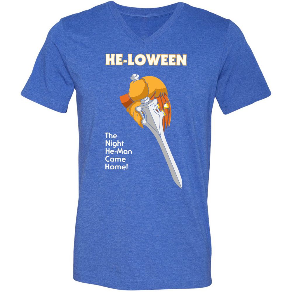 Unisex V-Neck T-Shirt - GFL7HXJN - Heather True Royal - 14