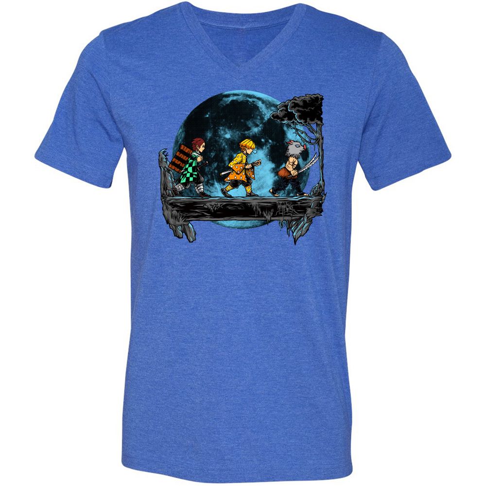 Unisex V-Neck T-Shirt - 97V2UERL - Heather True Royal - 14