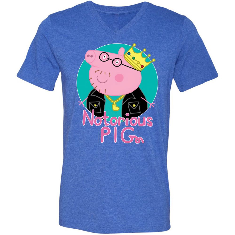 Unisex V-Neck T-Shirt - 2D3FEFPC - Heather True Royal - 14