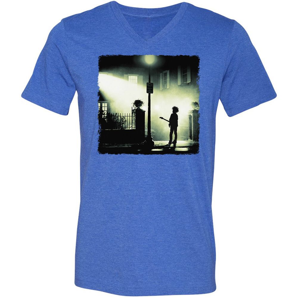 Unisex V-Neck T-Shirt - HYX4YM3F - Heather True Royal - 14