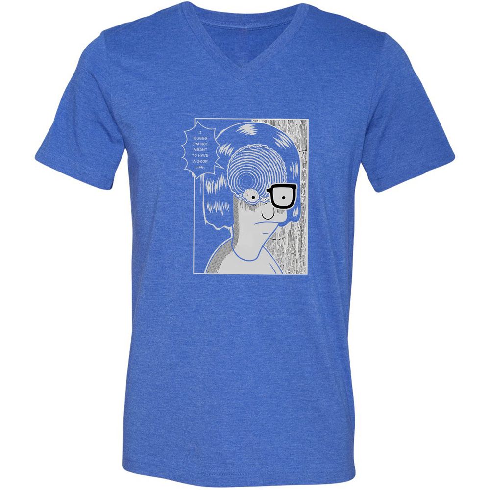 Unisex V-Neck T-Shirt - RB4SACDK - Heather True Royal - 14