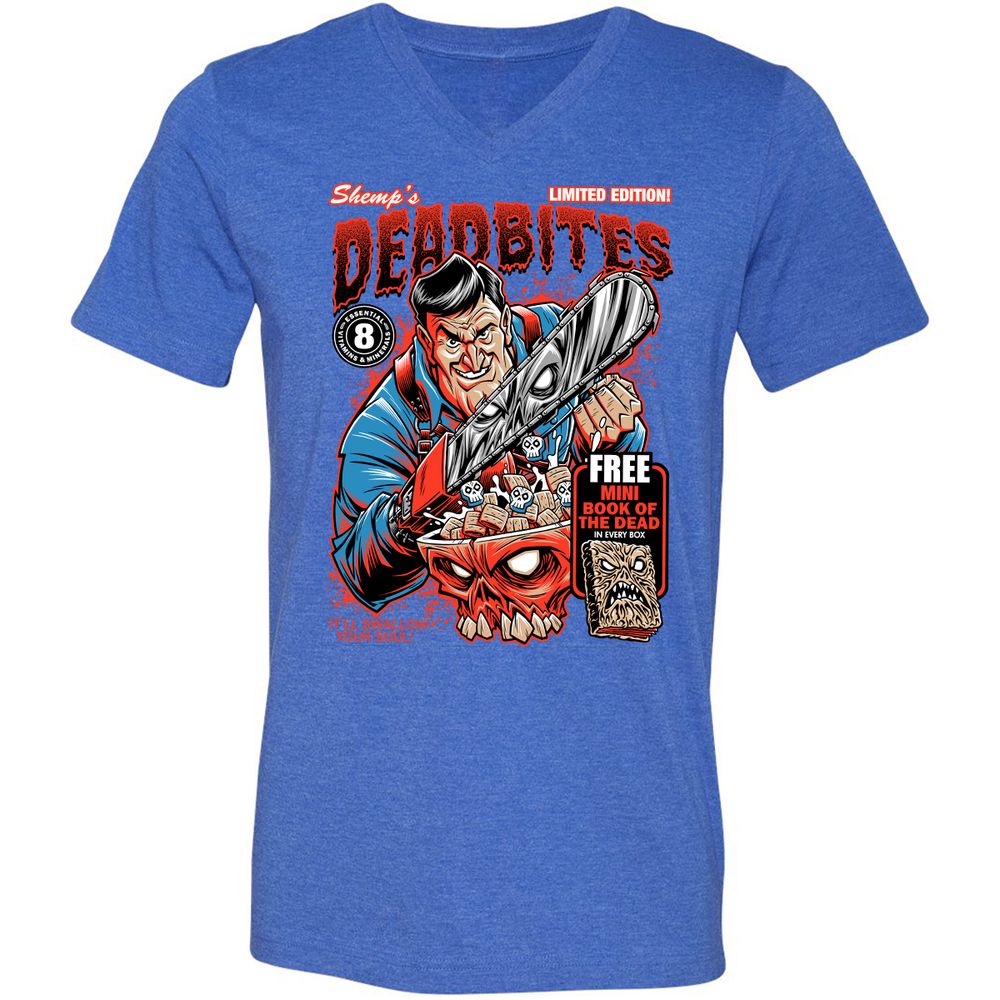 Unisex V-Neck T-Shirt - FWB1YVTZ - Heather True Royal - 14
