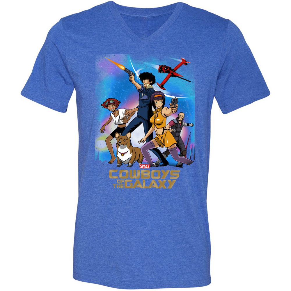 Unisex V-Neck T-Shirt - X413A22L - Heather True Royal - 14