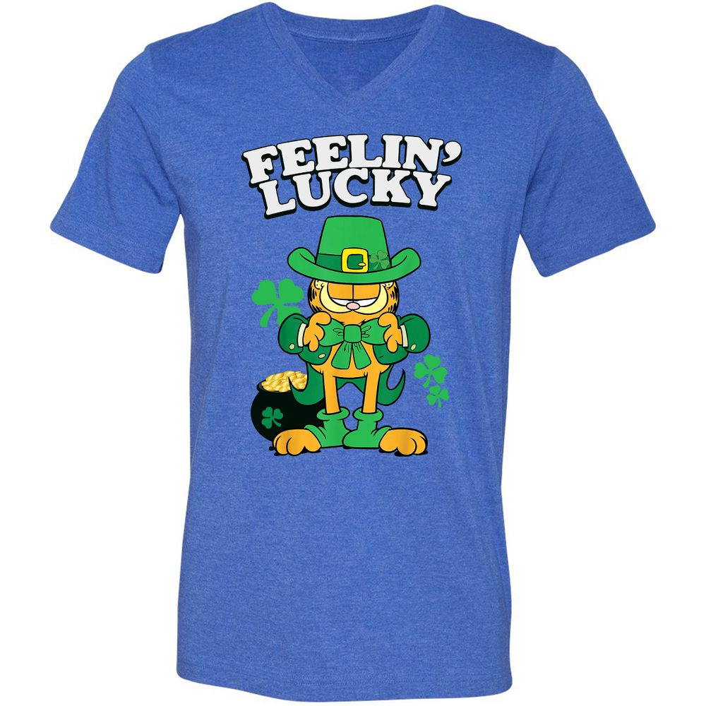 Unisex V-Neck T-Shirt - J1CLFBJ3 - Heather True Royal - 14