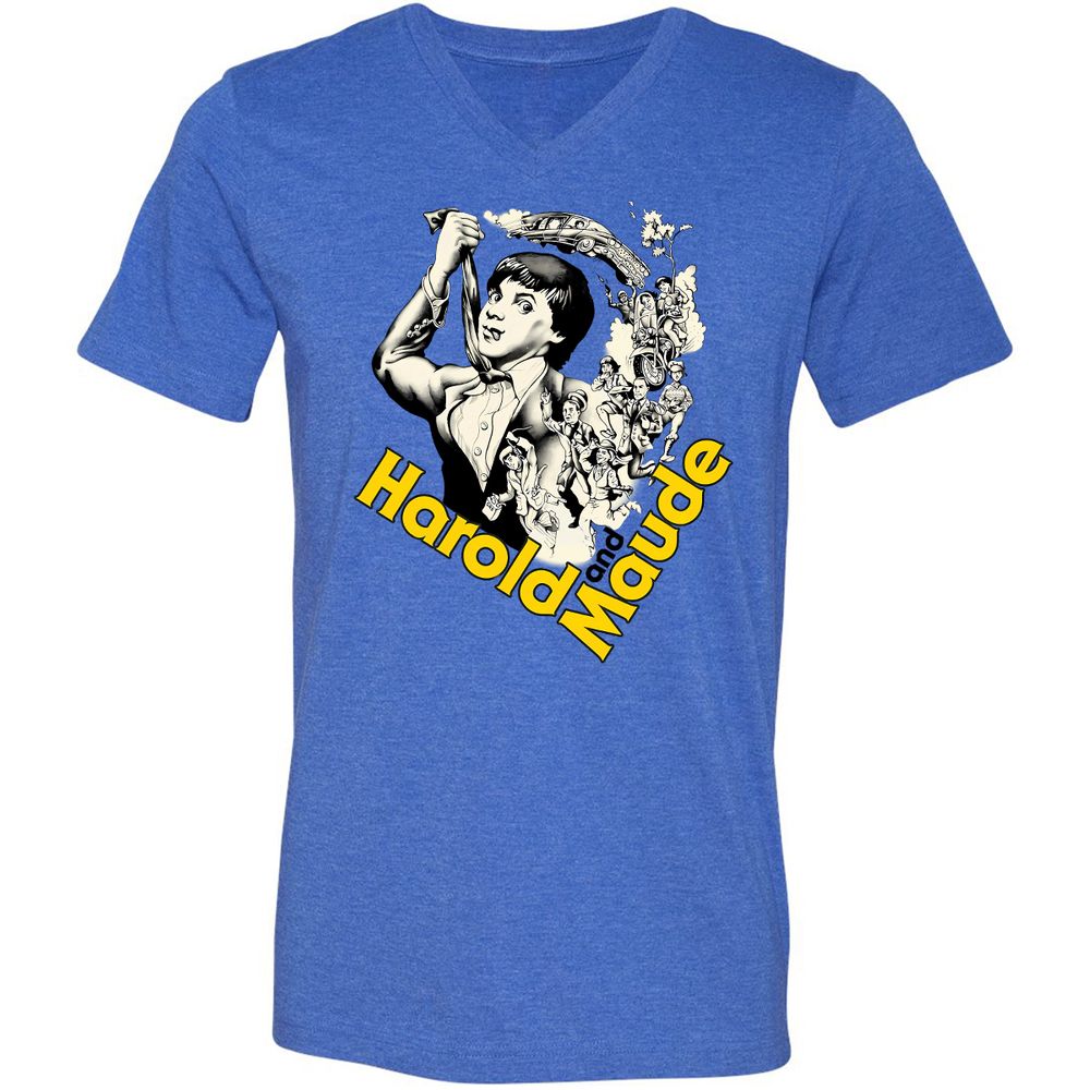 Unisex V-Neck T-Shirt - CB43KTH5 - Heather True Royal - 14