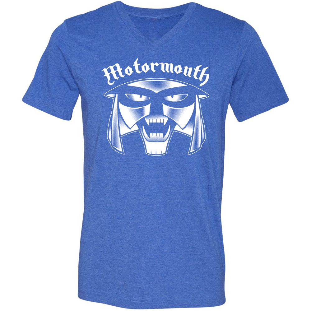 Unisex V-Neck T-Shirt - EGYZQ5KJ - Heather True Royal - 14