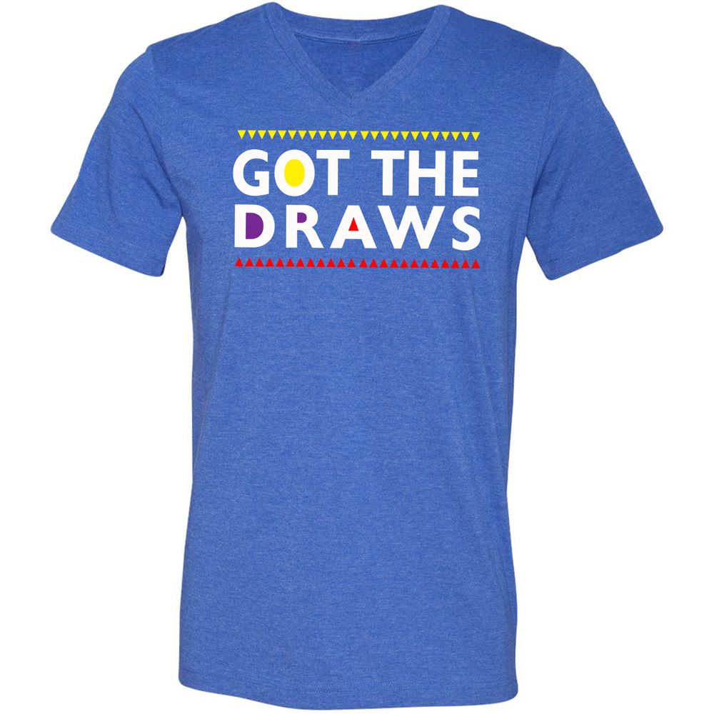 Unisex V-Neck T-Shirt - ZNJC92Q6 - Heather True Royal - 14