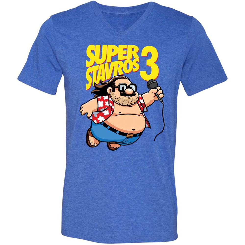 Unisex V-Neck T-Shirt - 5S5ELTRJ - Heather True Royal - 14