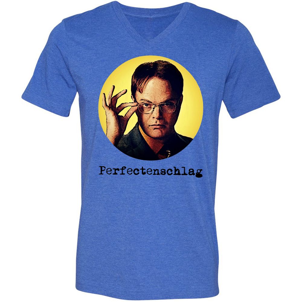 Unisex V-Neck T-Shirt - B7UVLTZT - Heather True Royal - 14