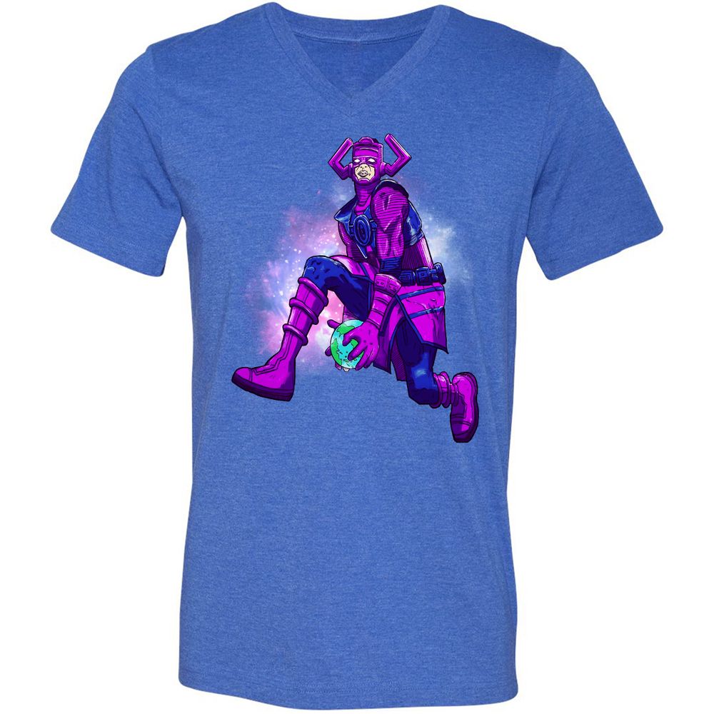 Unisex V-Neck T-Shirt - MH84MPGG - Heather True Royal - 14