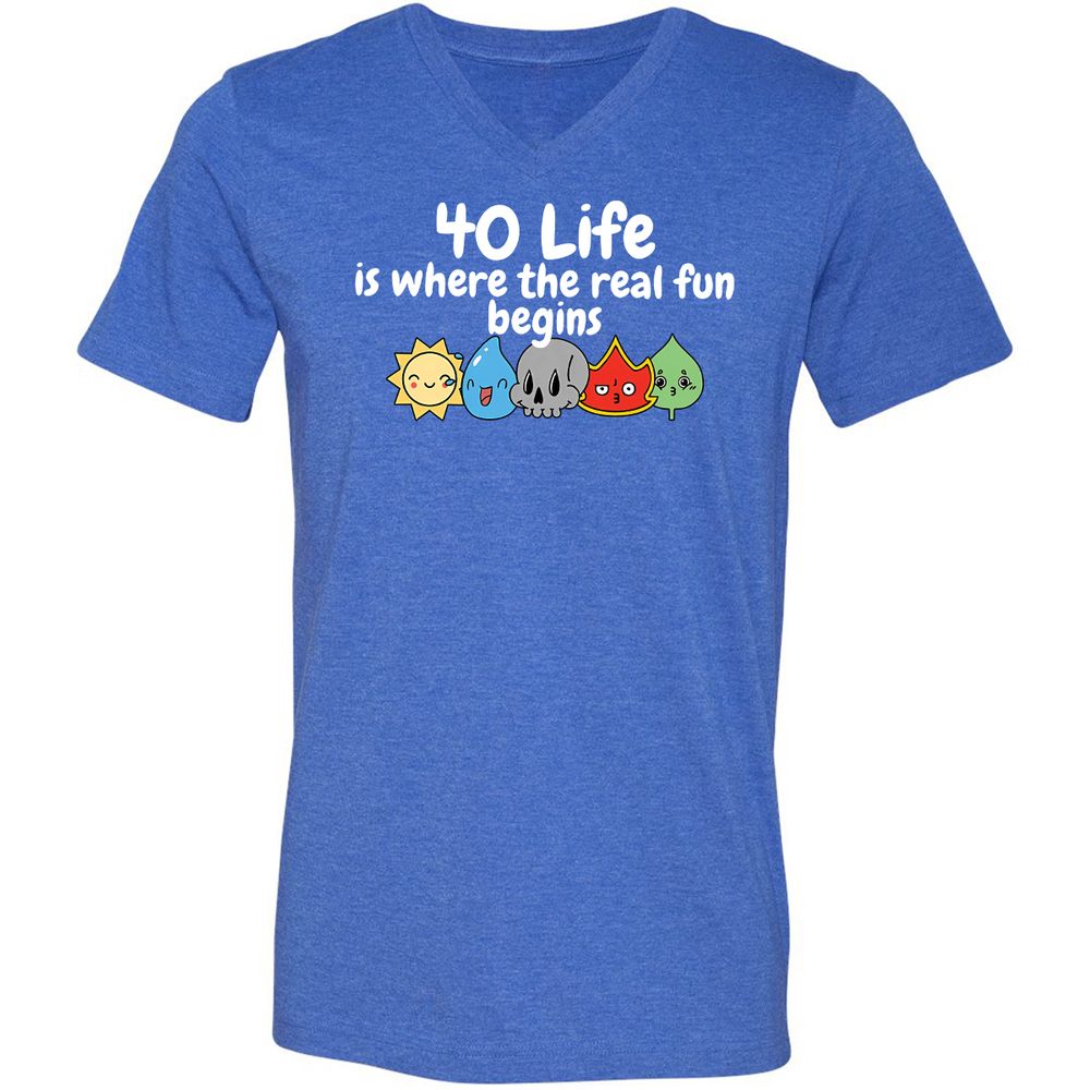 Unisex V-Neck T-Shirt - TD7CPA4V - Heather True Royal - 14
