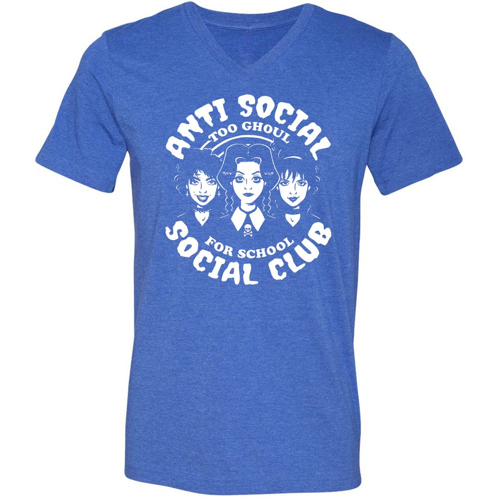 Unisex V-Neck T-Shirt - Q78NJGAG - Heather True Royal - 14