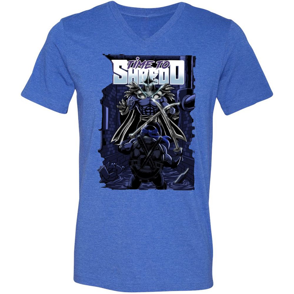 Unisex V-Neck T-Shirt - E69NYBJR - Heather True Royal - 14