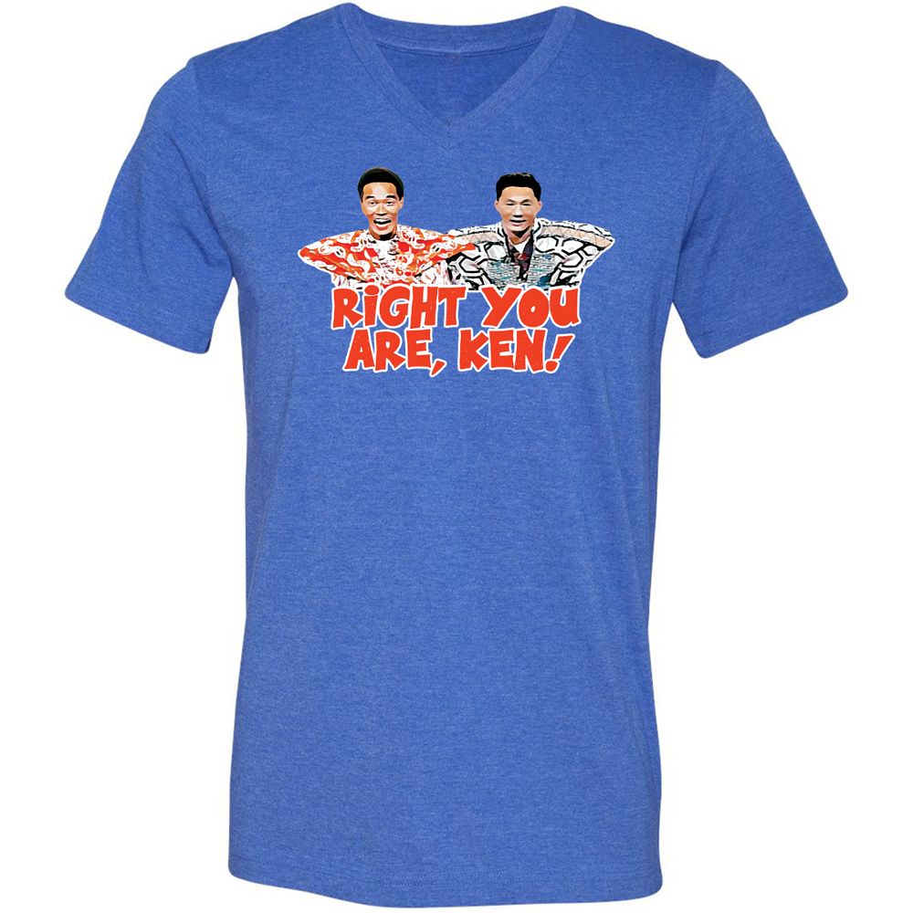 Unisex V-Neck T-Shirt - U2ZJXQJG - Heather True Royal - 14