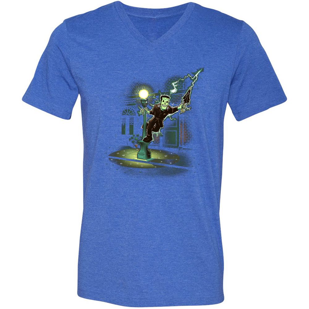 Unisex V-Neck T-Shirt - A8G7CLDX - Heather True Royal - 14