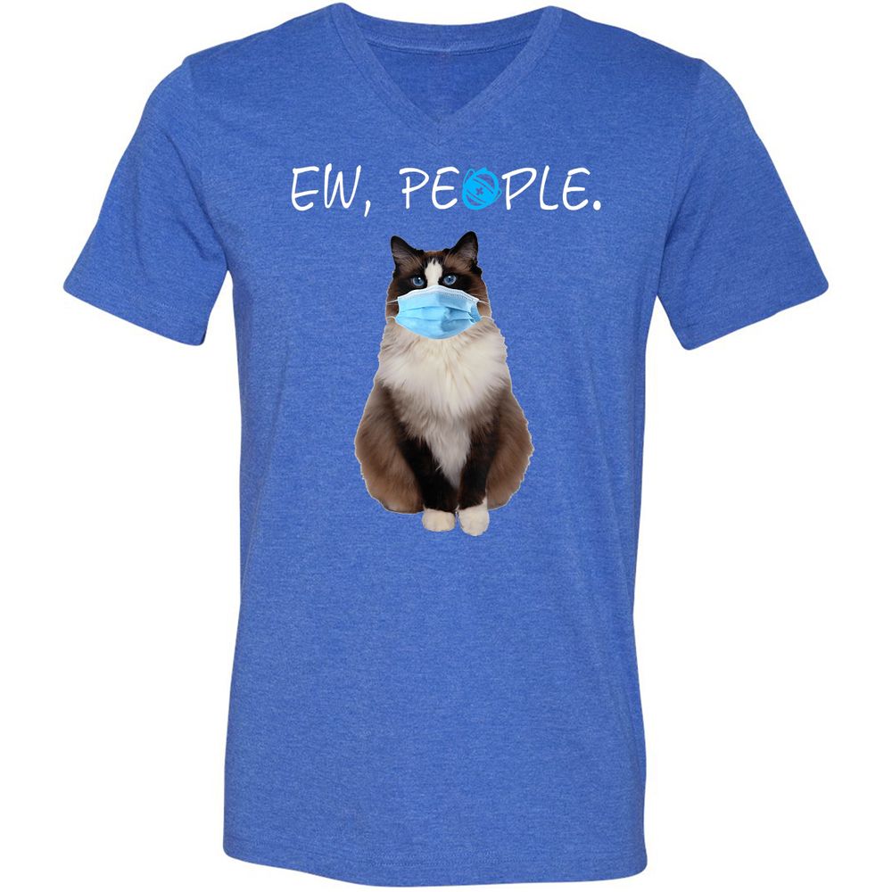 Unisex V-Neck T-Shirt - R6KT45V3 - Heather True Royal - 14