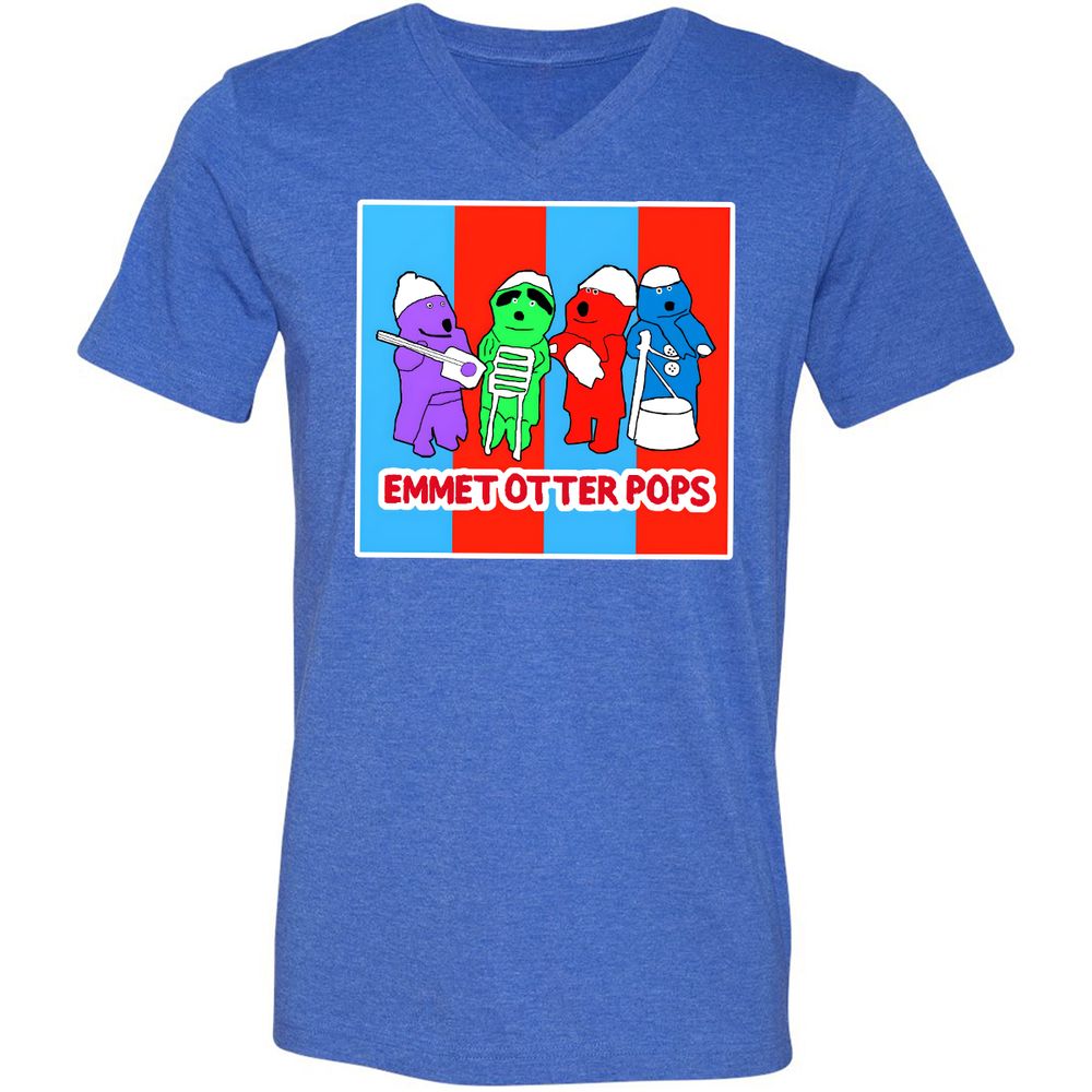Unisex V-Neck T-Shirt - 31UMGTJ9 - Heather True Royal - 14