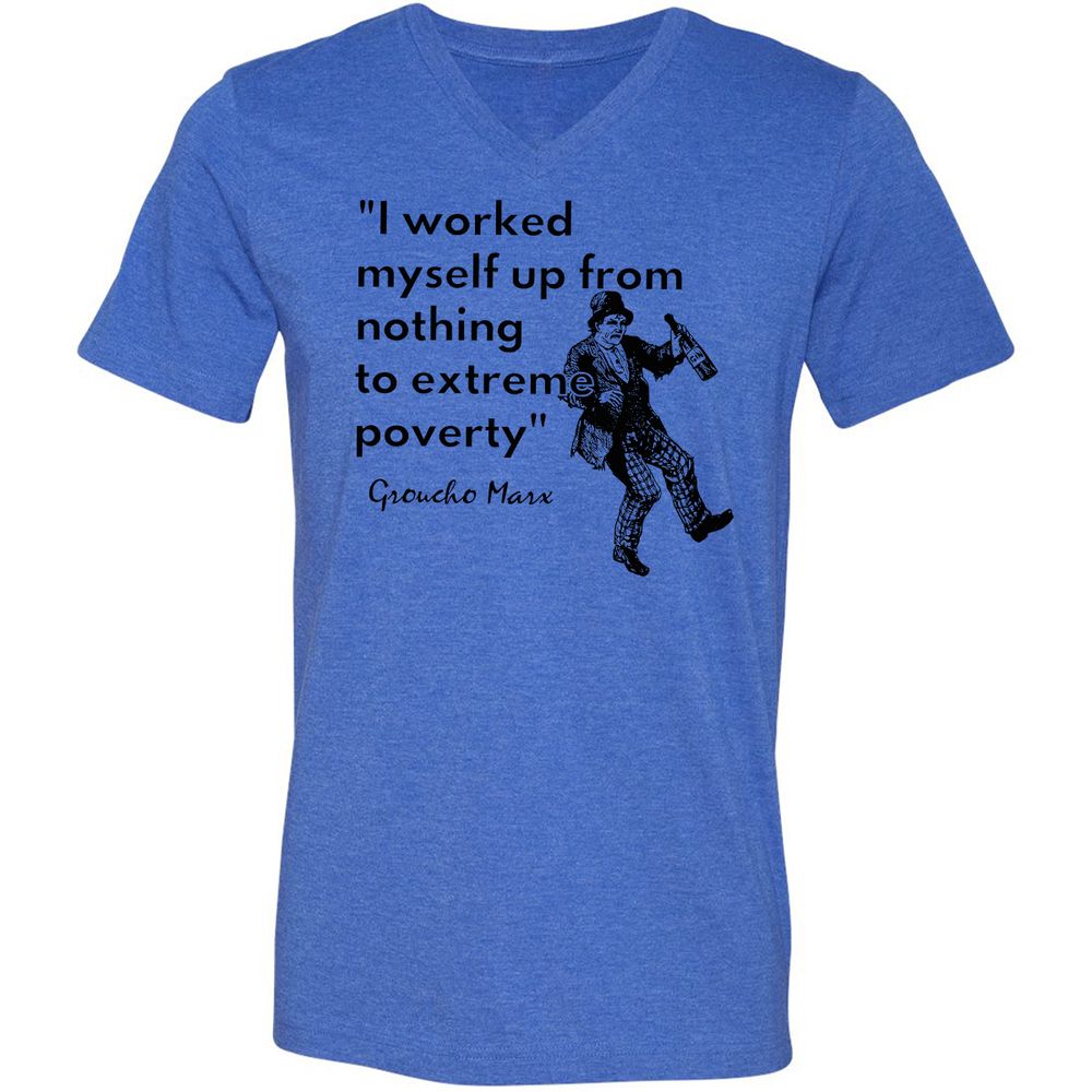 Unisex V-Neck T-Shirt - NUAAFYD3 - Heather True Royal - 14