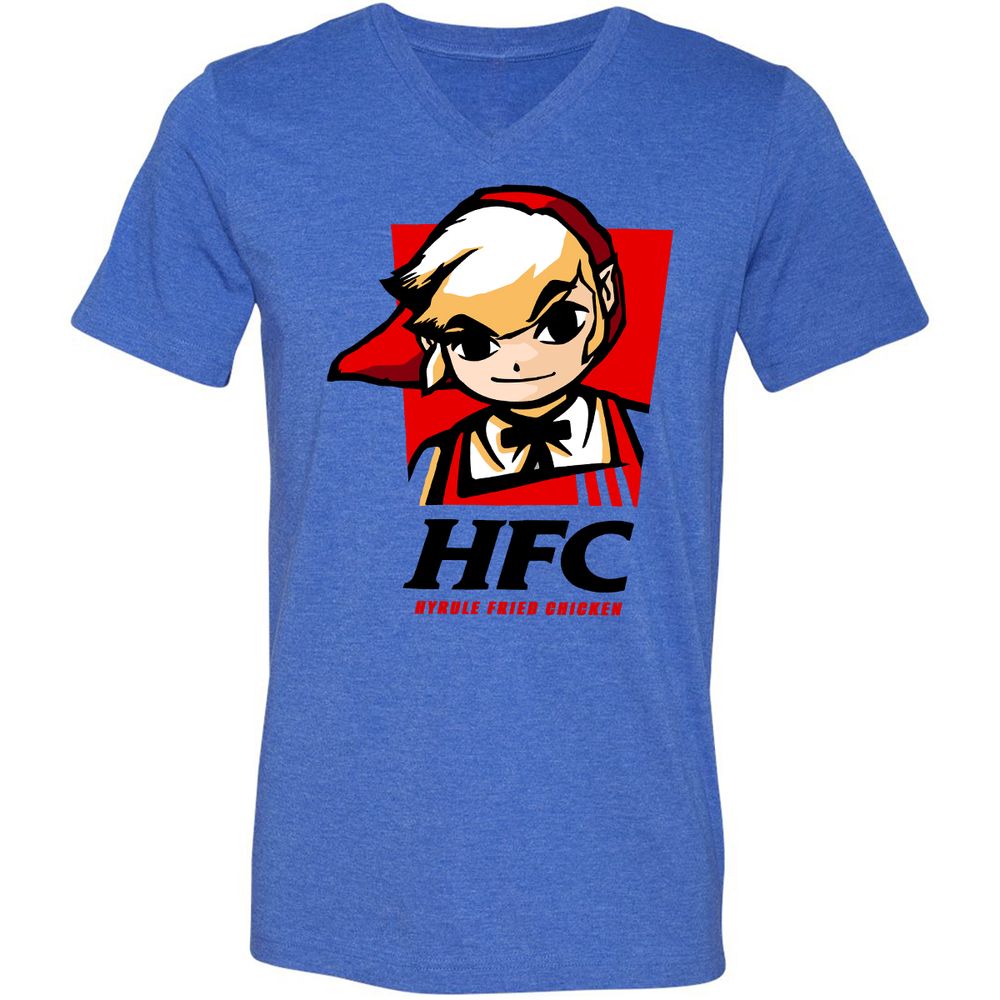 Unisex V-Neck T-Shirt - DGA8LWZX - Heather True Royal - 14