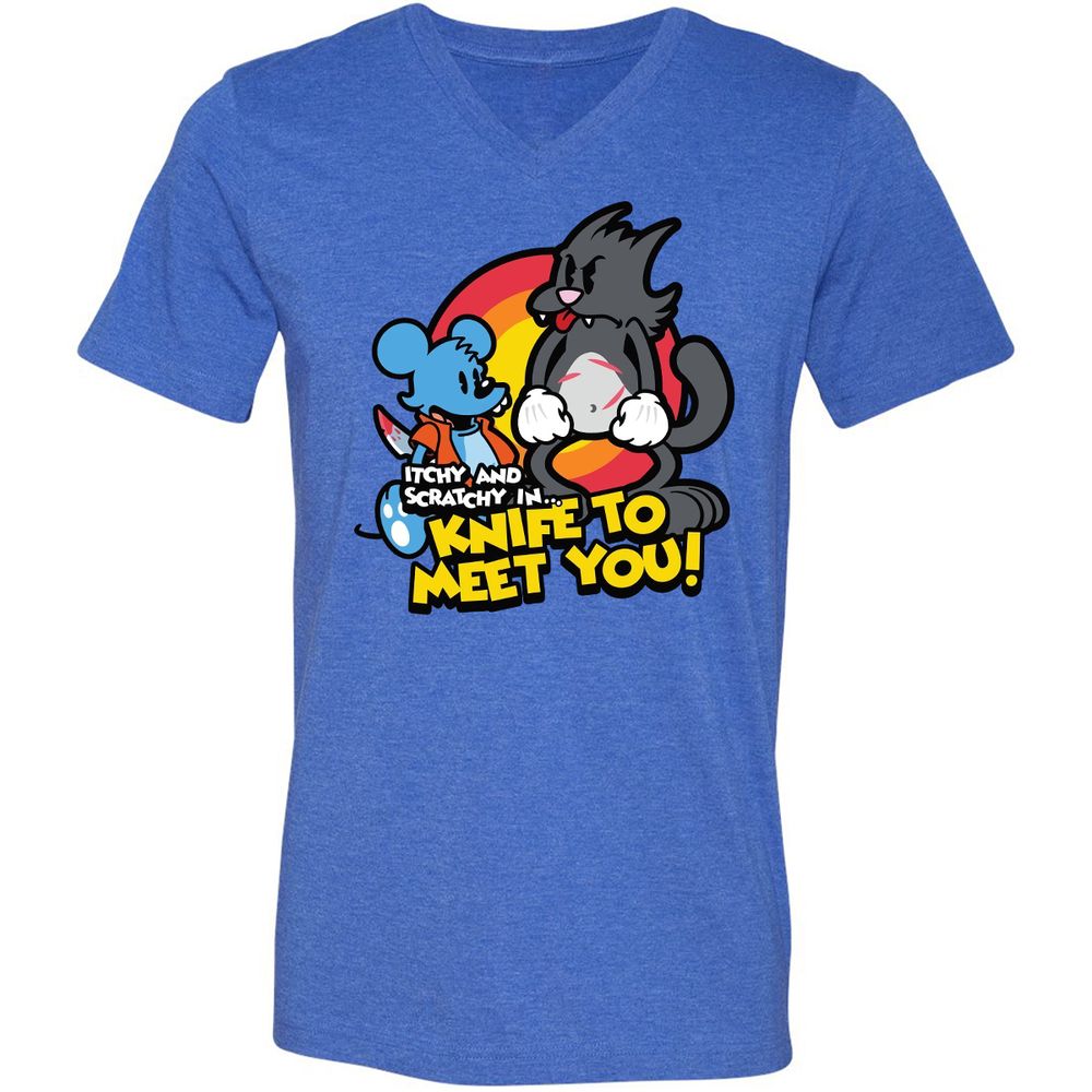 Unisex V-Neck T-Shirt - N5PSWQ13 - Heather True Royal - 14