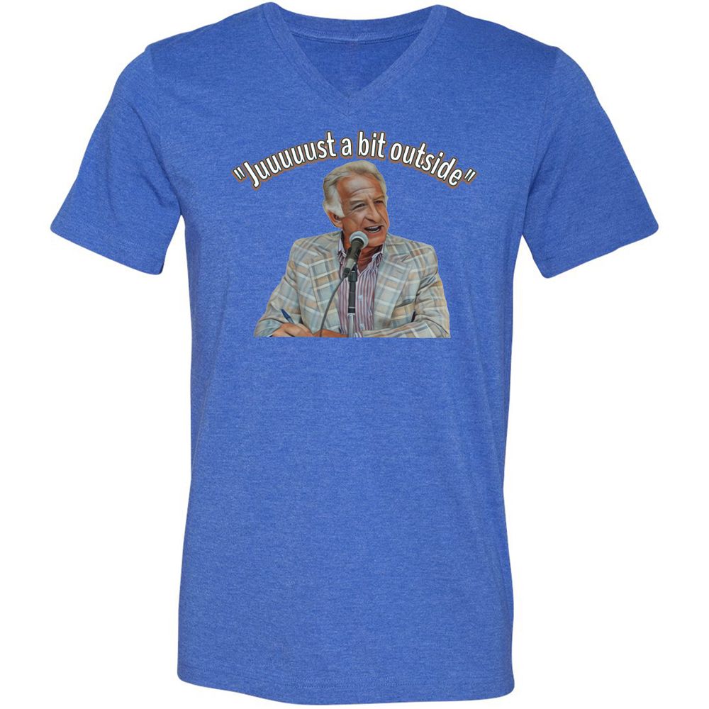 Unisex V-Neck T-Shirt - ZEHZ4F7U - Heather True Royal - 14