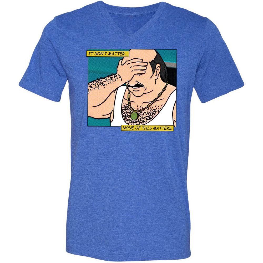 Unisex V-Neck T-Shirt - T9ZCHEDZ - Heather True Royal - 14