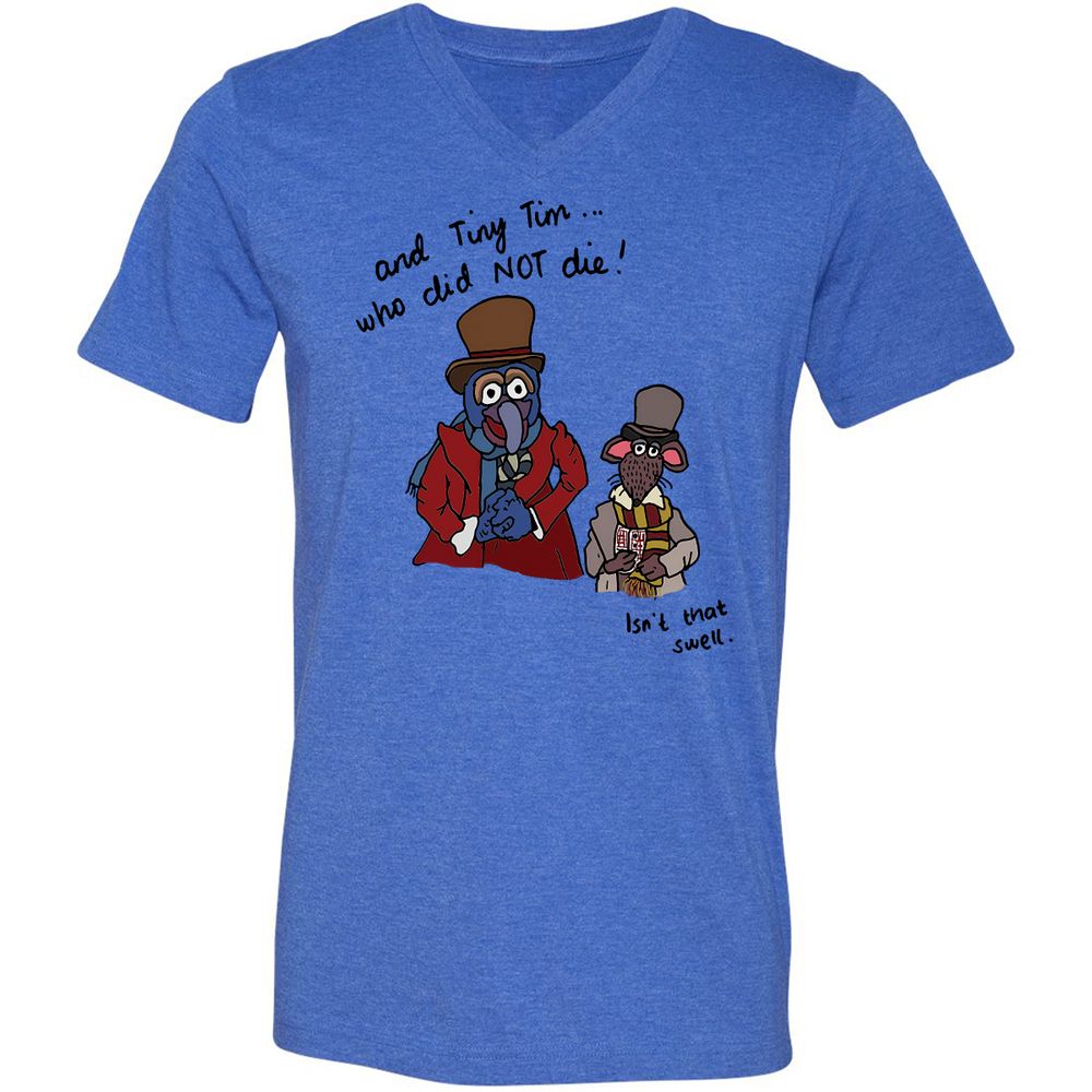 Unisex V-Neck T-Shirt - TE8GW164 - Heather True Royal - 14