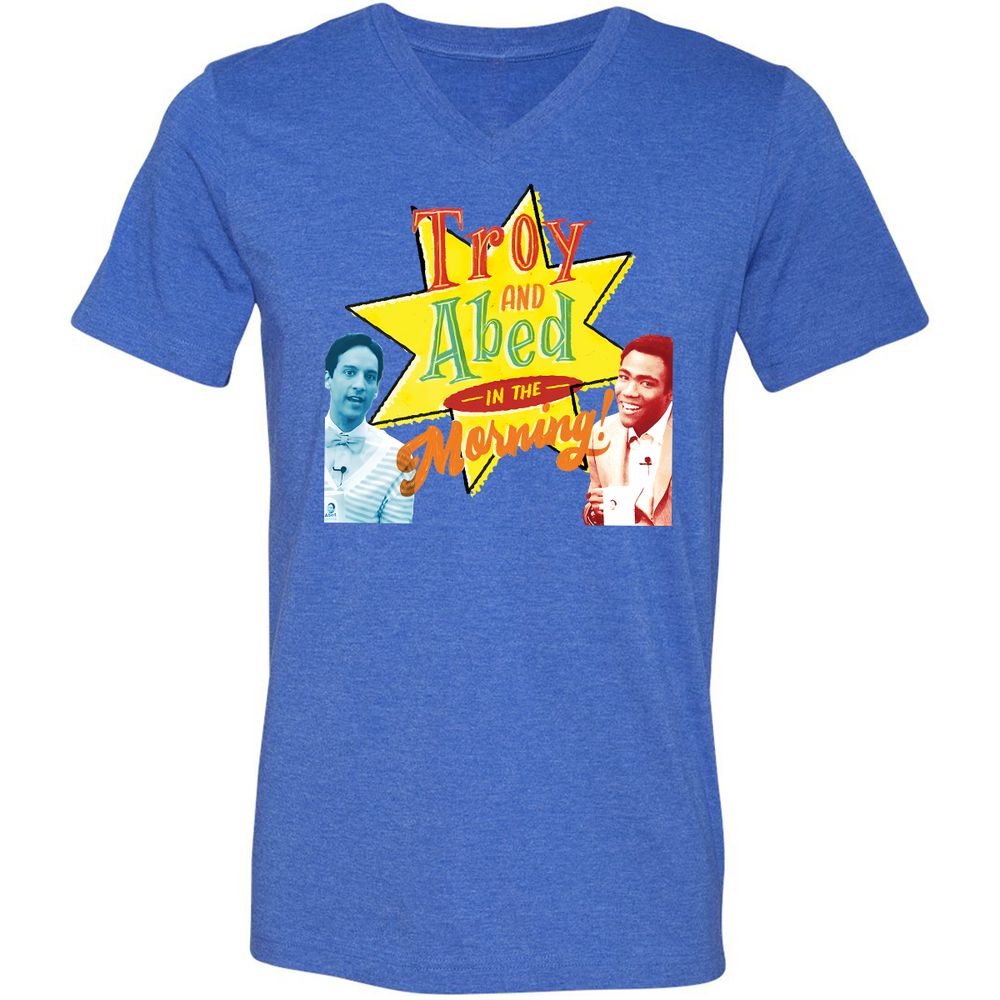 Unisex V-Neck T-Shirt - 6EG6F517 - Heather True Royal - 14