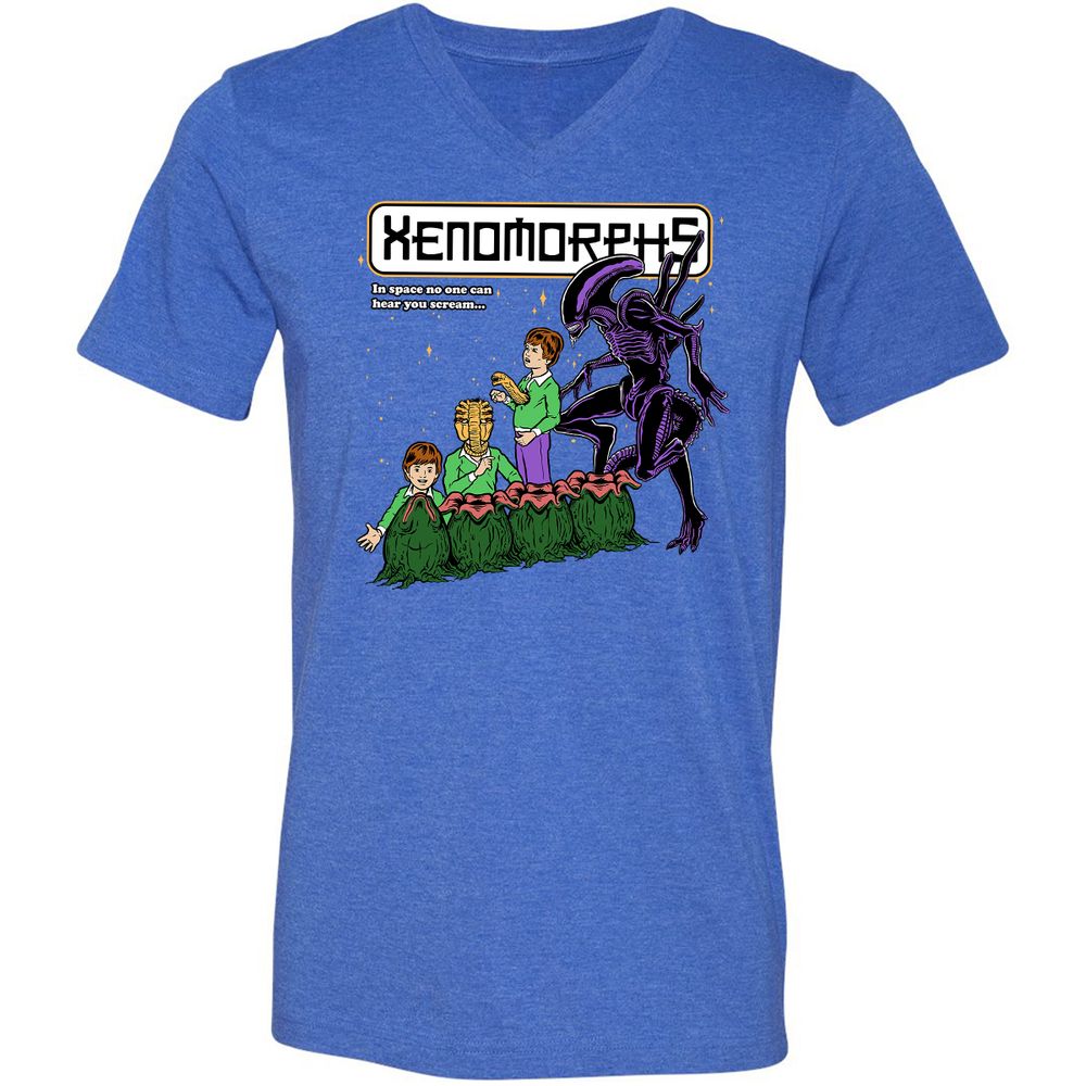 Unisex V-Neck T-Shirt - YP5ZAR22 - Heather True Royal - 14