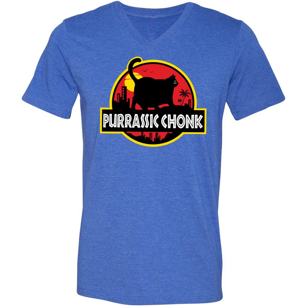 Unisex V-Neck T-Shirt - WR2JKSHG - Heather True Royal - 14