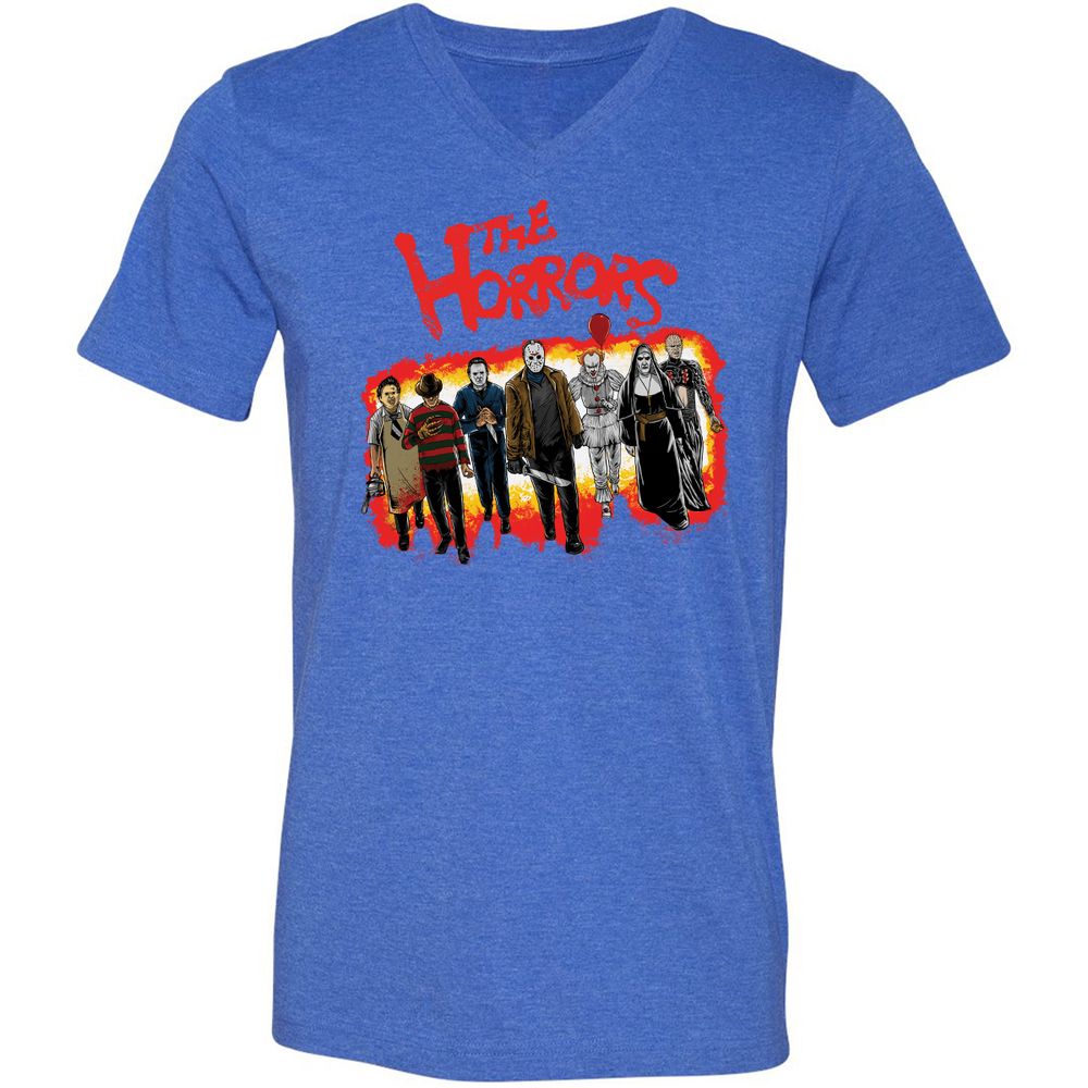 Unisex V-Neck T-Shirt - A8M44RH5 - Heather True Royal - 14