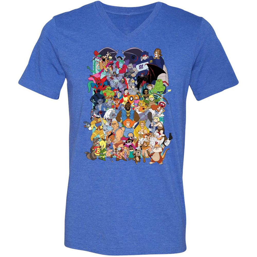 Unisex V-Neck T-Shirt - C9PSRA54 - Heather True Royal - 14