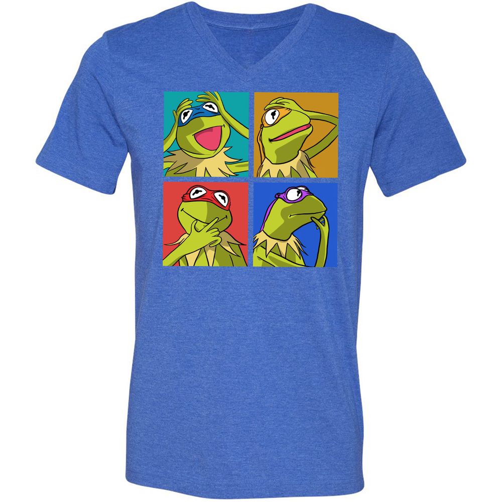 Unisex V-Neck T-Shirt - AVP34FVM - Heather True Royal - 14