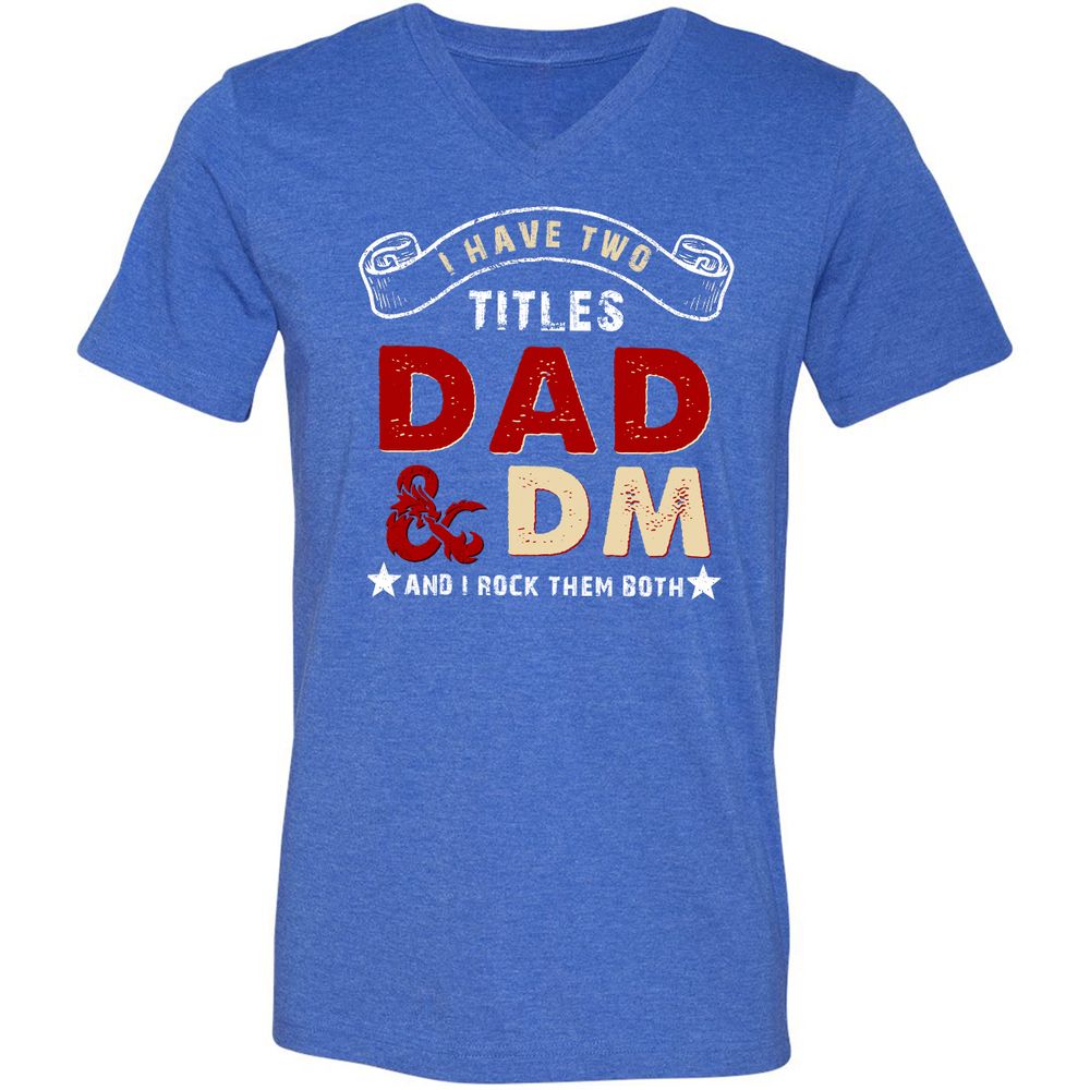 Unisex V-Neck T-Shirt - KHSN5LDP - Heather True Royal - 14